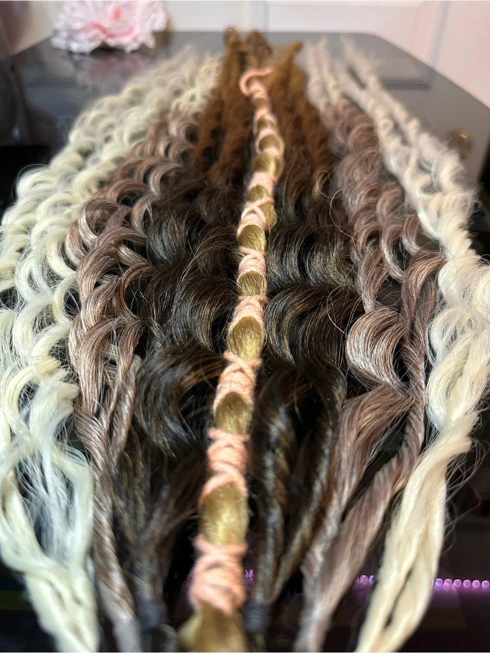 Boho Mixed Brown and Blonde Braided Hair Extensions